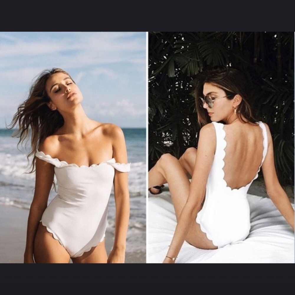 Women’s scalloped edge swimsuit